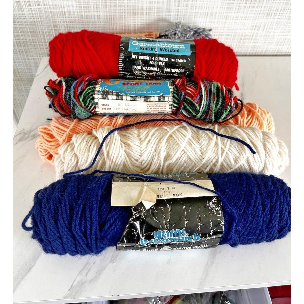 Brunswick Germantown Pure Virgin Wool Miscellaneous Colors Lot of 8 Skeins Yarn
